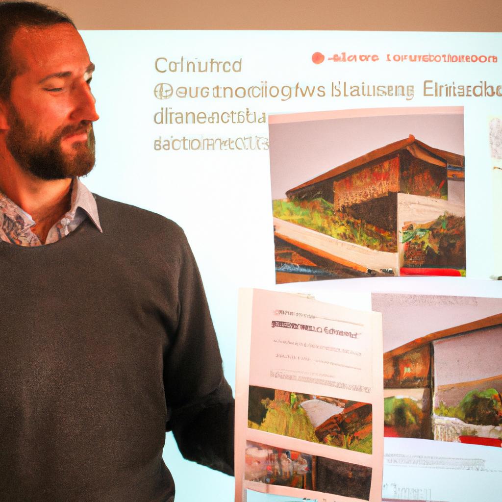 Architect presenting sustainable building design